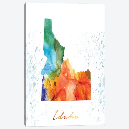 Idaho State Colorful Canvas Print #WDA153} by WallDecorAddict Canvas Print
