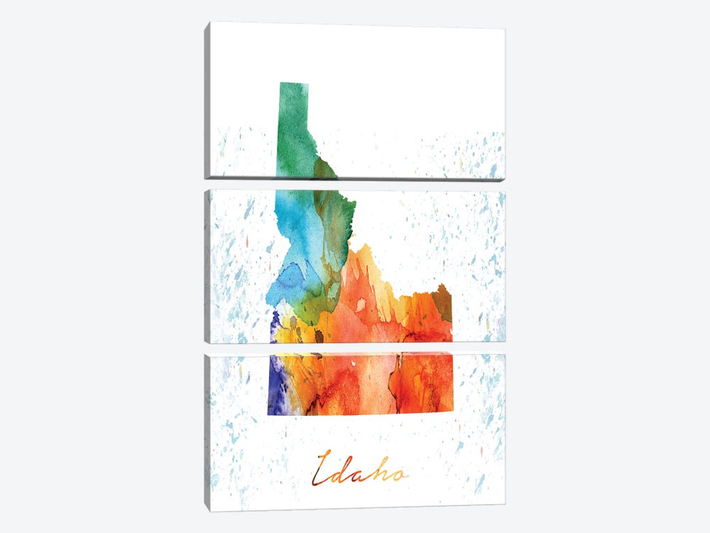Idaho State Colorful by WallDecorAddict 3-piece Canvas Art