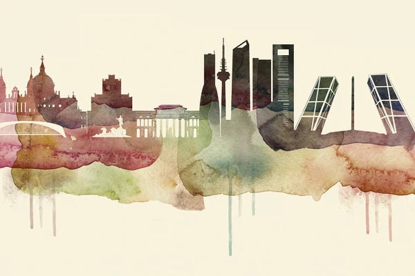 Community Of Madrid: Madrid Desert Style Skyline by WallDecorAddict