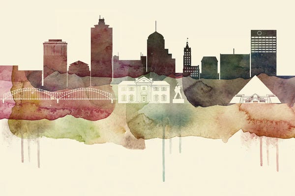 Tennessee: Memphis Desert Style Skyline by WallDecorAddict