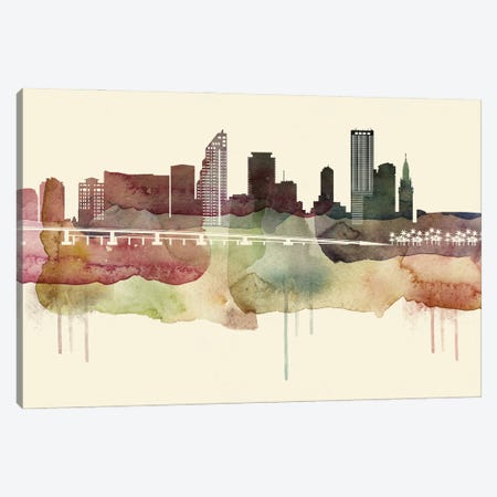 Miami Desert Style Skyline Canvas Print #WDA1544} by WallDecorAddict Canvas Wall Art
