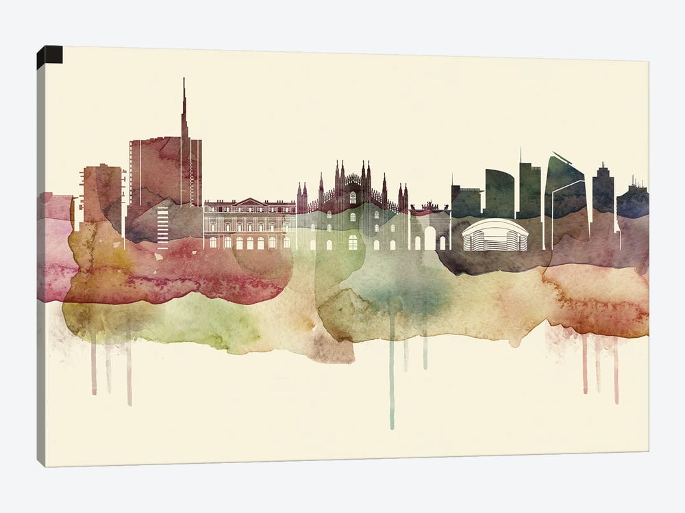 Milan Desert Style Skyline by WallDecorAddict 1-piece Canvas Art Print