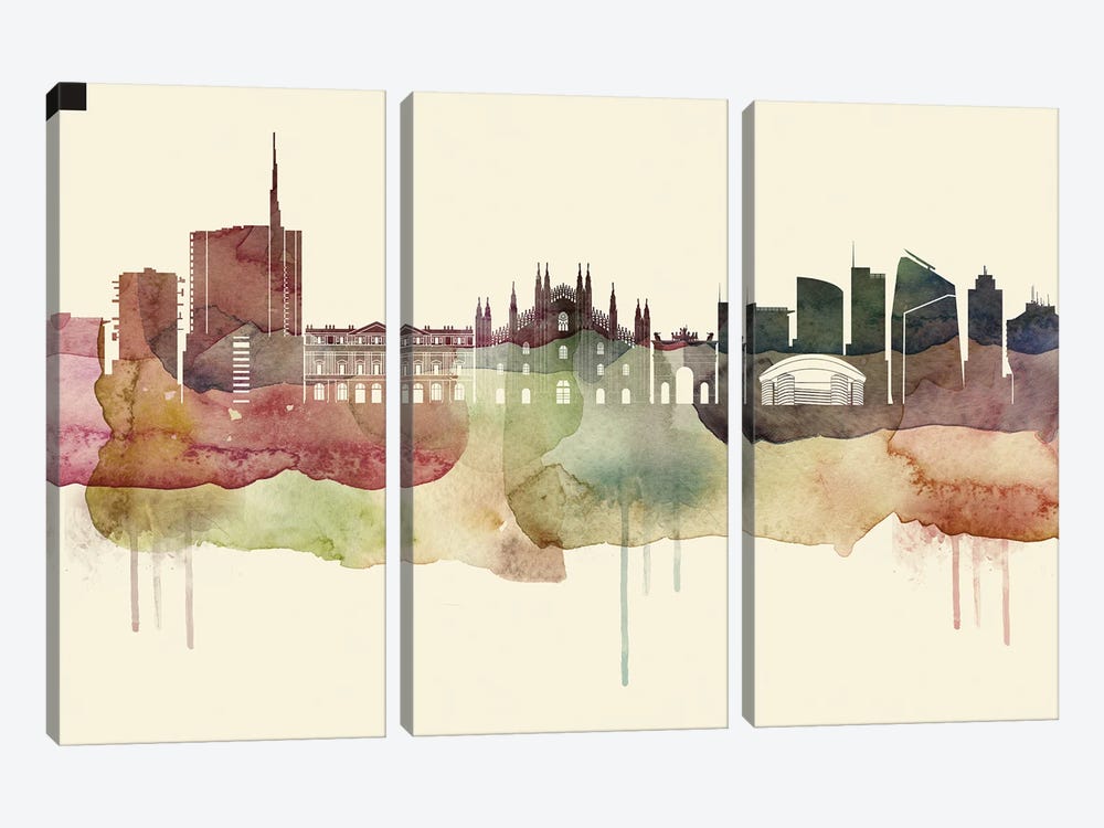 Milan Desert Style Skyline by WallDecorAddict 3-piece Art Print