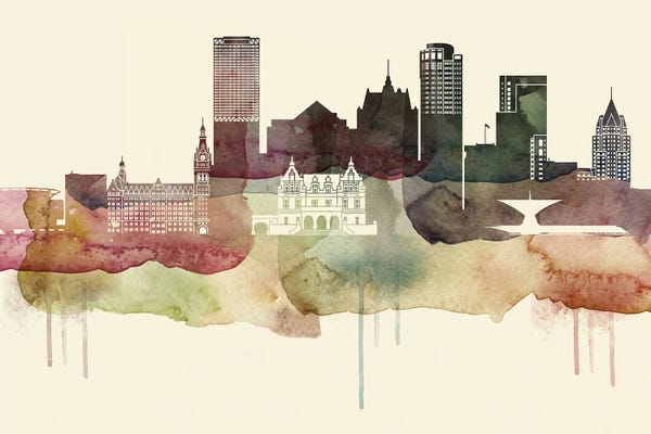 Wisconsin: Milwaukee Desert Style Skyline by WallDecorAddict