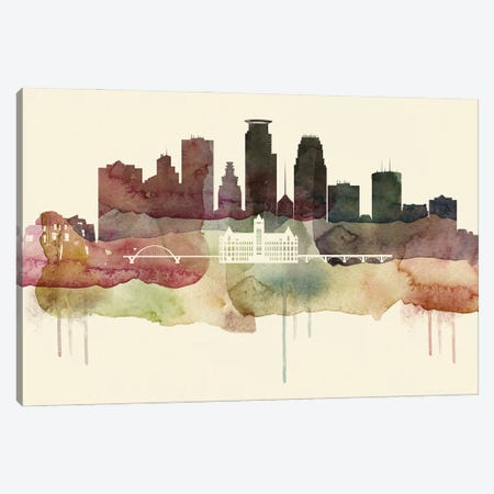 Minneapolis Desert Style Skyline Canvas Print #WDA1547} by WallDecorAddict Canvas Art