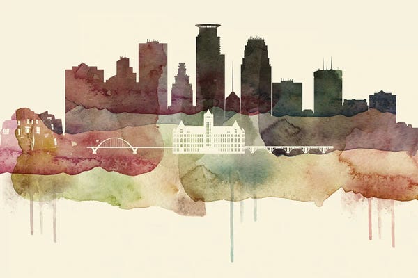 Minnesota: Minneapolis Desert Style Skyline by WallDecorAddict