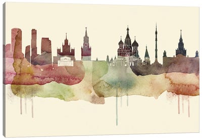 Moscow Desert Style Skyline Canvas Art Print - Russia Art