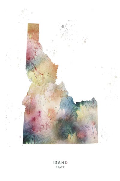 Idaho: Idaho State Watercolor by WallDecorAddict