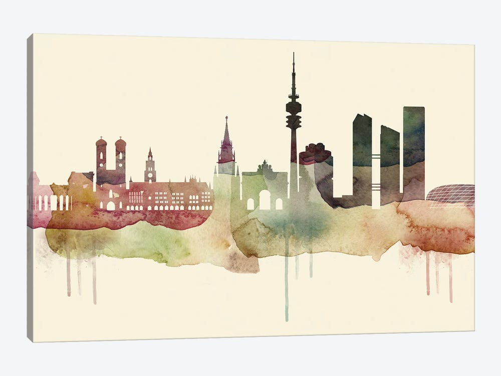 Munich Desert Style Skyline by WallDecorAddict 1-piece Canvas Print