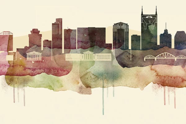 Nashville: Nashville Desert Style Skyline by WallDecorAddict