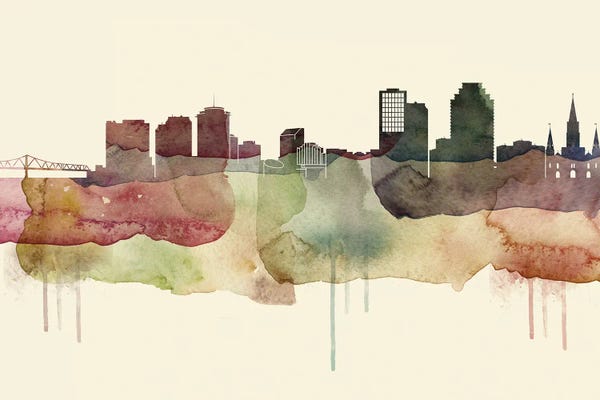 New Orleans Skylines: New Orleans Desert Style Skyline by WallDecorAddict