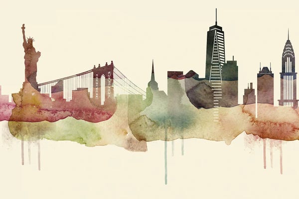New York City Skylines: New York Desert Style Skyline by WallDecorAddict