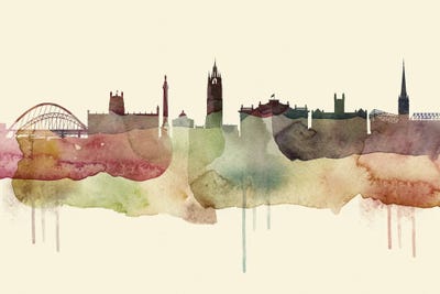 Newcastle Desert Style Skyline by WallDecorAddict art print