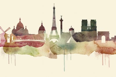 Paris Desert Style Skyline by WallDecorAddict canvas print
