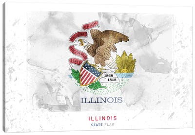 Illinois Canvas Art Print - U.S. State Flag Art