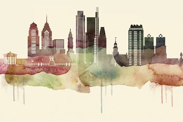 Philadelphia: Philadelphia Desert Style Skyline by WallDecorAddict