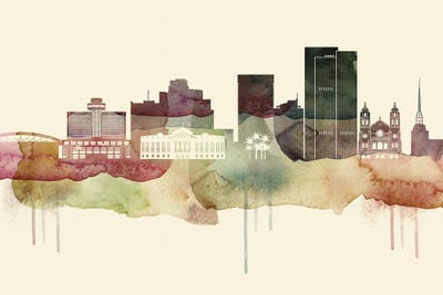 Phoenix Desert Style Skyline by WallDecorAddict art print