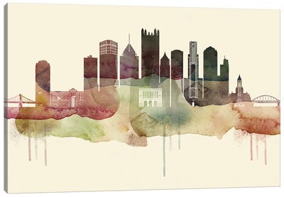 Pittsburgh Desert Style Skyline Canvas Art Print - Pittsburgh Art