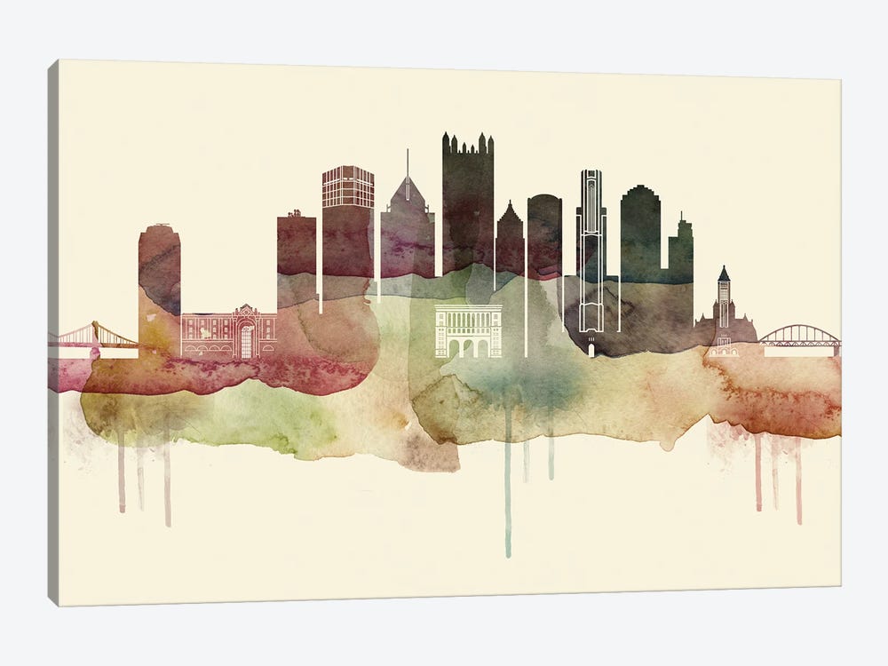 Pittsburgh Desert Style Skyline by WallDecorAddict 1-piece Canvas Art