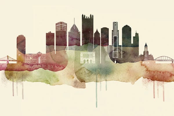 Pittsburgh Skylines: Pittsburgh Desert Style Skyline by WallDecorAddict