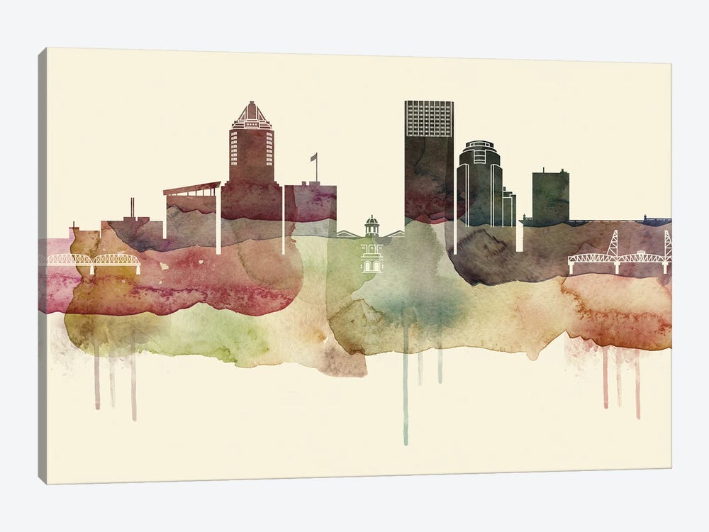 Portland Desert Style Skyline by WallDecorAddict 1-piece Art Print