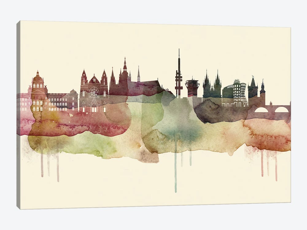 Prague Desert Style Skyline by WallDecorAddict 1-piece Canvas Artwork