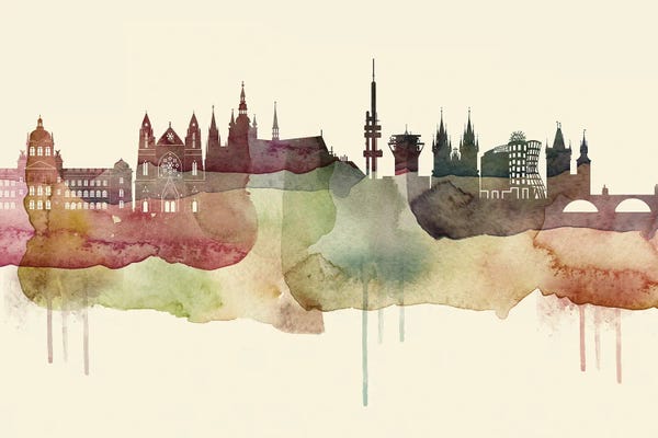 Czech Republic: Prague Desert Style Skyline by WallDecorAddict