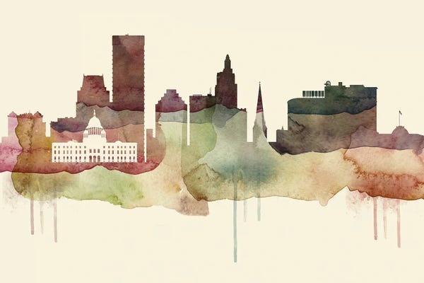 Rhode Island: Providence Desert Style Skyline by WallDecorAddict