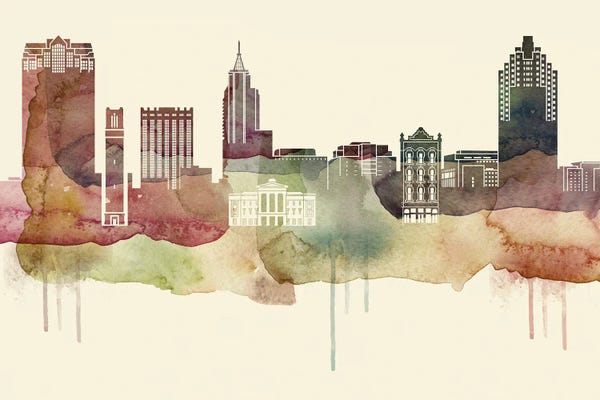 North Carolina: Raleigh Desert Style Skyline by WallDecorAddict