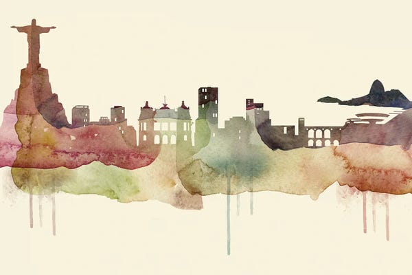 Brazil: Rio De Janeiro Desert Style Skyline by WallDecorAddict