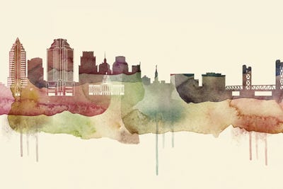Sacramento Desert Style Skyline by WallDecorAddict gallery poster