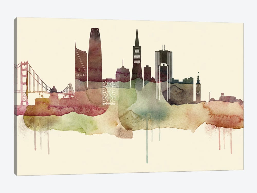 San Francisco Desert Style Skyline by WallDecorAddict 1-piece Canvas Artwork