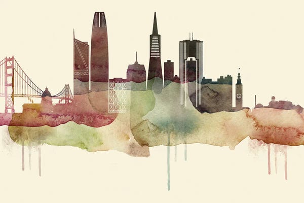 San Francisco Skylines: San Francisco Desert Style Skyline by WallDecorAddict