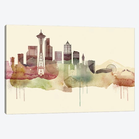 Seattle Desert Style Skyline Canvas Print #WDA1574} by WallDecorAddict Canvas Print