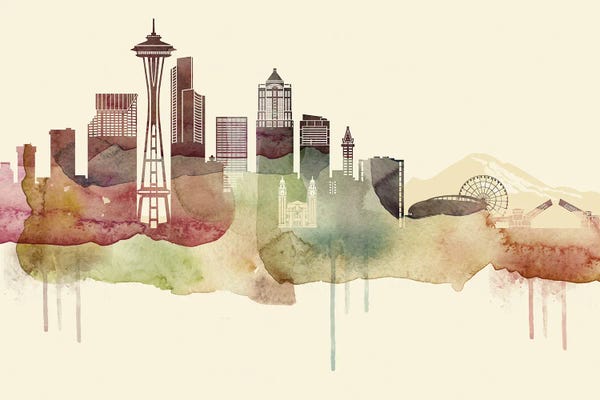 Seattle: Seattle Desert Style Skyline by WallDecorAddict
