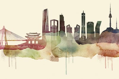 Seoul Desert Style Skyline by WallDecorAddict acrylic art print