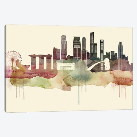Singapore Desert Style Skyline Canvas Print #WDA1577} by WallDecorAddict Canvas Art Print