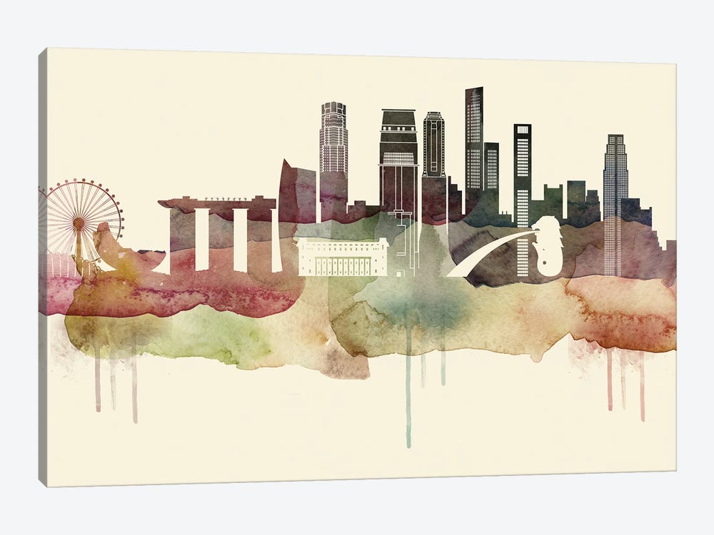 Singapore Desert Style Skyline by WallDecorAddict 1-piece Canvas Art