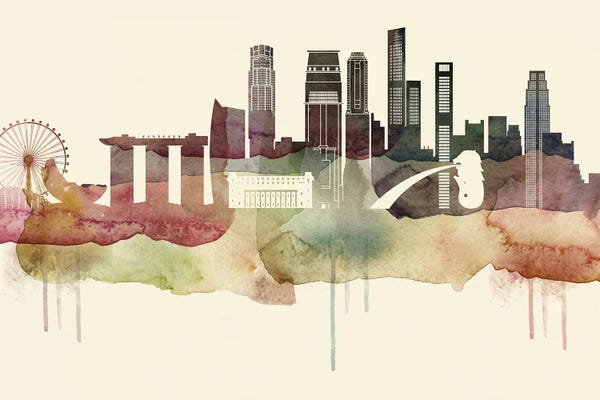 Singapore: Singapore Desert Style Skyline by WallDecorAddict