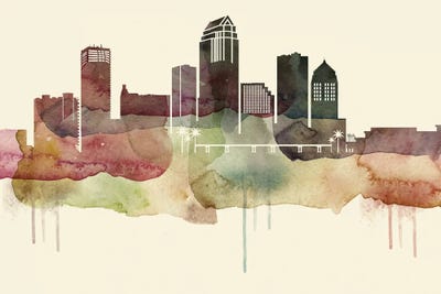 Tampa Desert Style Skyline by WallDecorAddict metal wall art