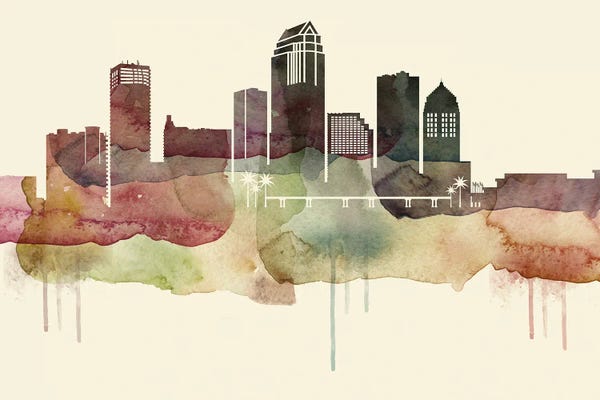 Tampa Bay: Tampa Desert Style Skyline by WallDecorAddict