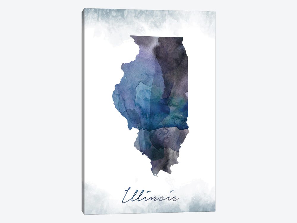Illinois State Blunish by WallDecorAddict 1-piece Canvas Artwork