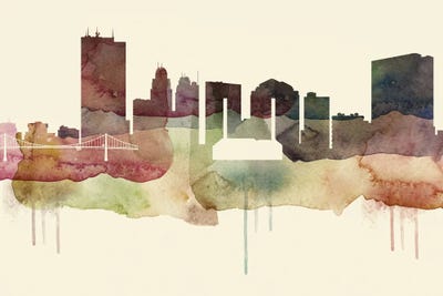 Toledo Desert Style Skyline by WallDecorAddict framed canvas print