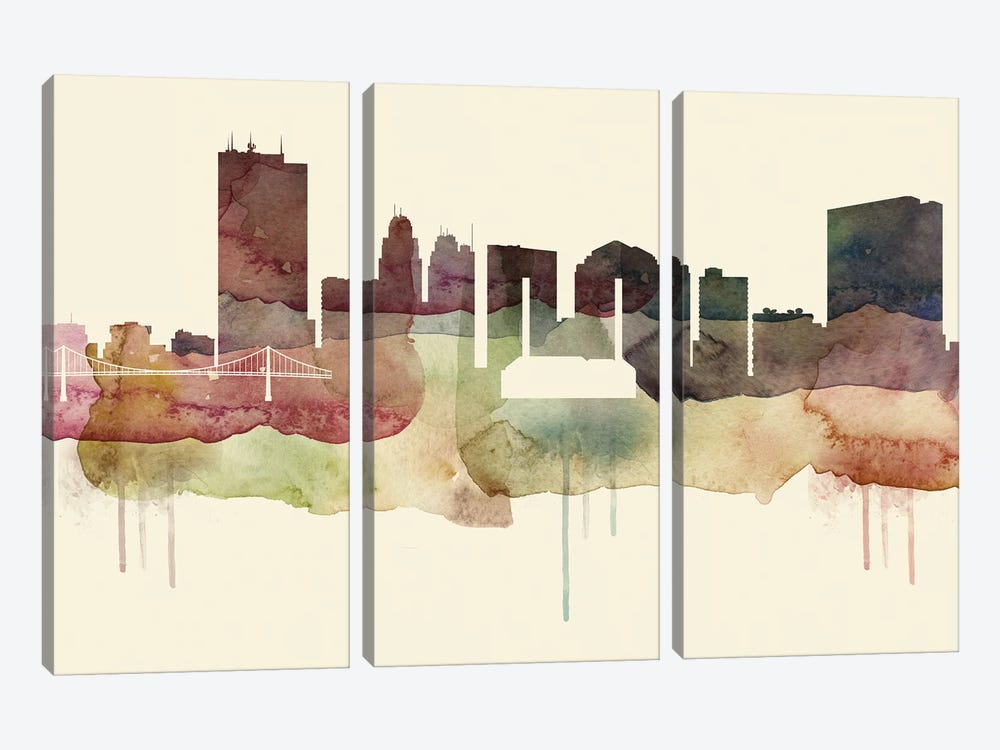 Toledo Desert Style Skyline by WallDecorAddict 3-piece Canvas Wall Art