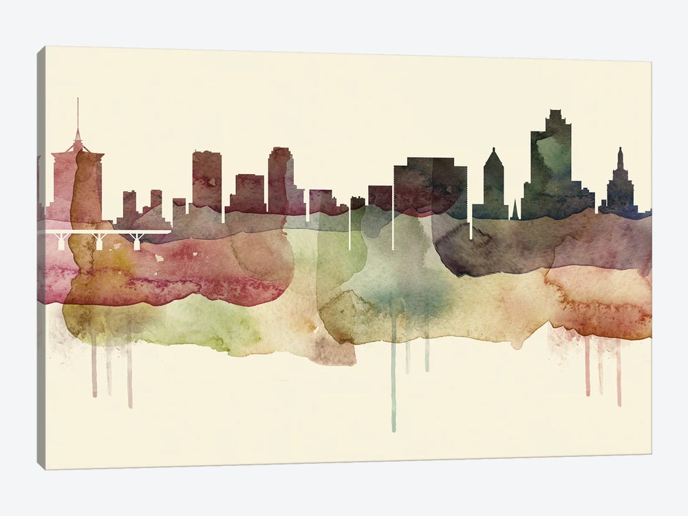 Tulsa Desert Style Skyline by WallDecorAddict 1-piece Canvas Print