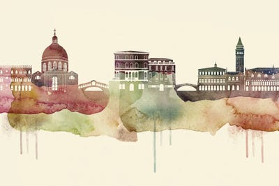 Venice Desert Style Skyline by WallDecorAddict canvas print