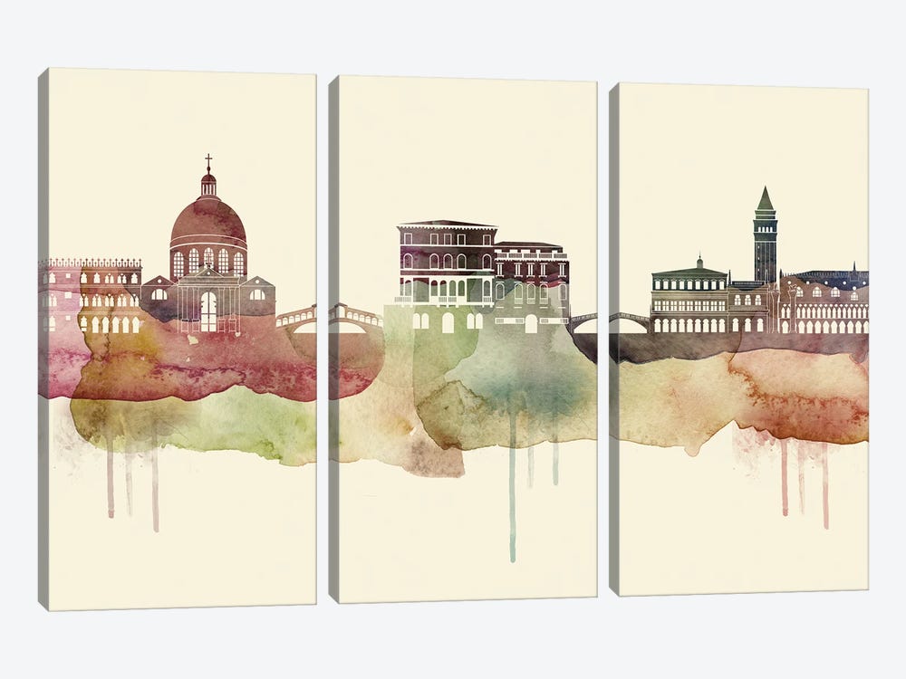 Venice Desert Style Skyline by WallDecorAddict 3-piece Canvas Print