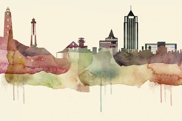 Virginia Beach: Virginia Beach Desert Style Skyline by WallDecorAddict