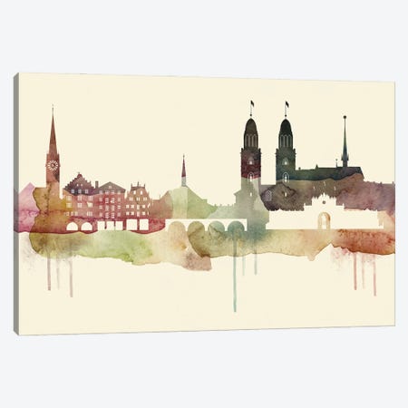 Zurich Desert Style Skyline Canvas Print #WDA1588} by WallDecorAddict Canvas Art Print