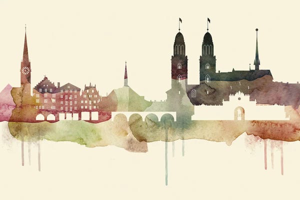 Zurich: Zurich Desert Style Skyline by WallDecorAddict